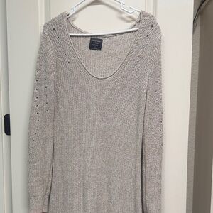 Abercrombie & Fitch Light Tan Scoop Neck Sweater Dress